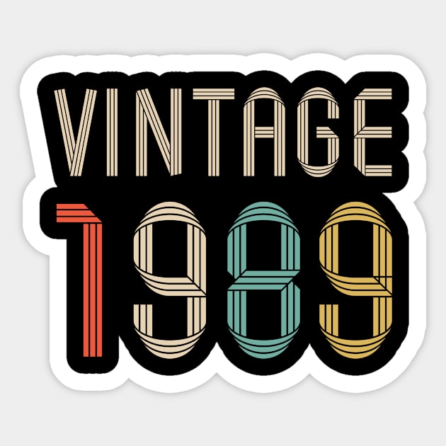 Vintage 1989 33 years old birthday Sticker by hoopoe